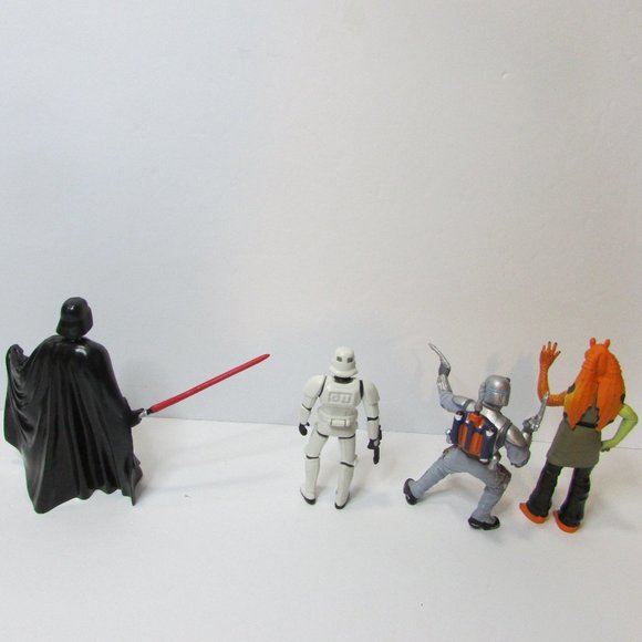 lot Star Wars figures Vader Fett Greivous Jar Jar Yoda C3 R2 Wicket Chewy droids - Picture 8 of 12